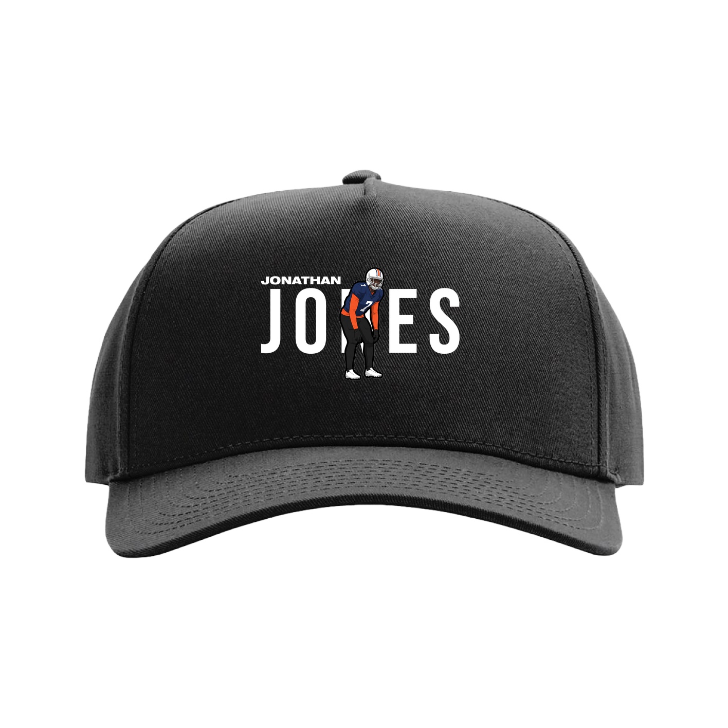 Full Fabric Five-Panel Champ Cap — Player Name in Black