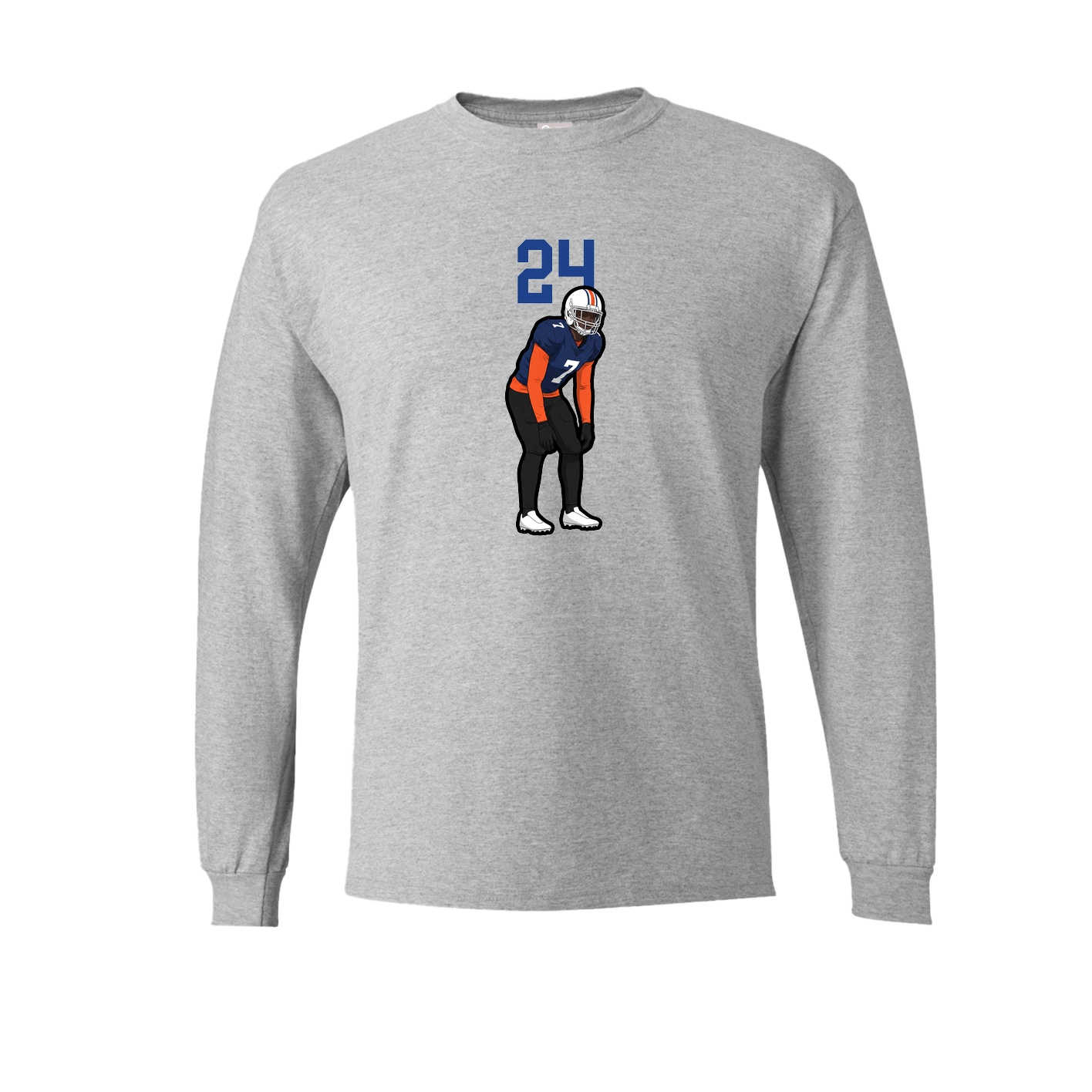 Long Sleeve Tee — Number Top in Grey