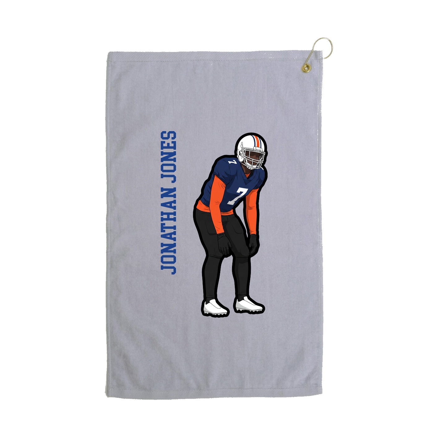 Golf Towel — Name Vertical in Grey