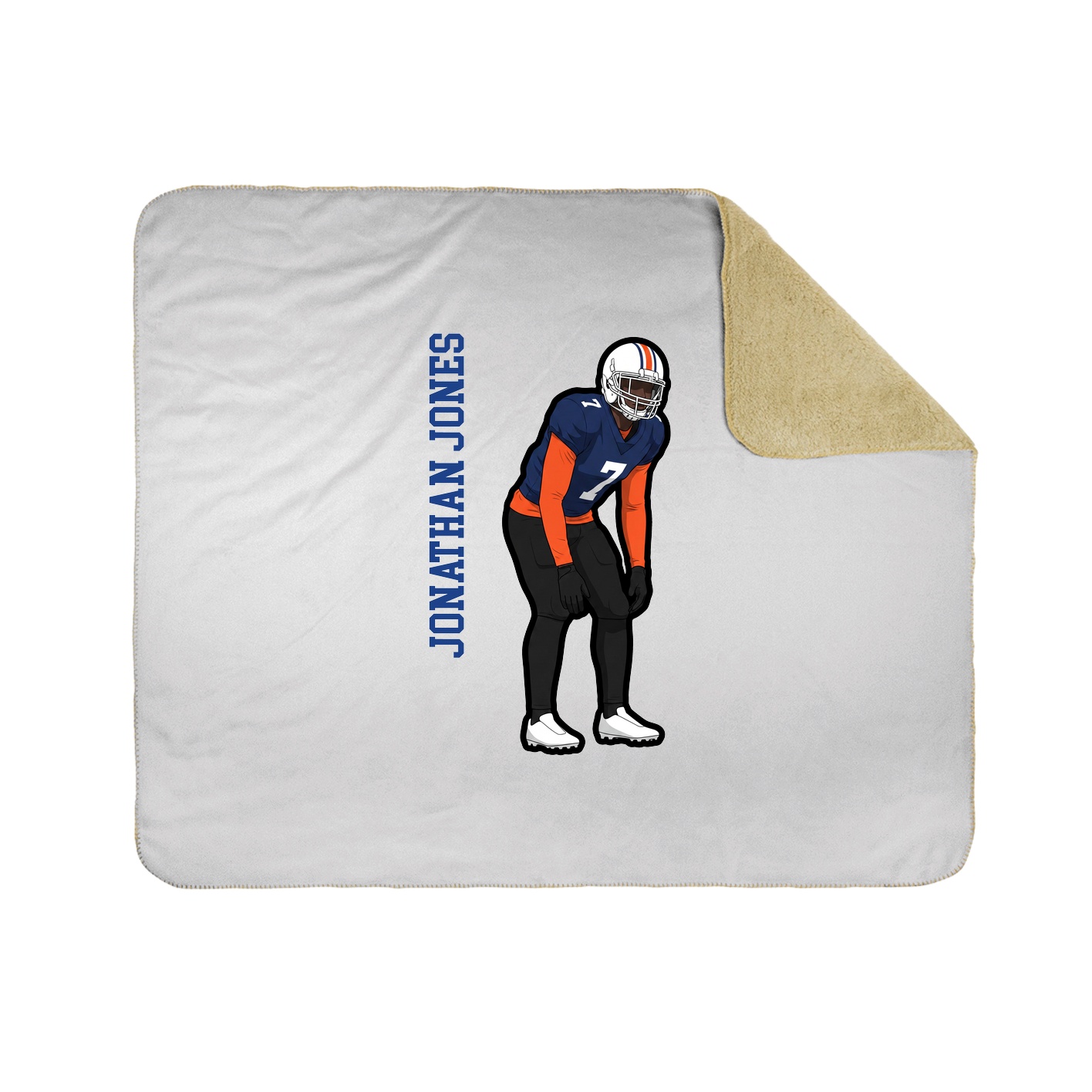 Throw Blanket — Name Vertical in White