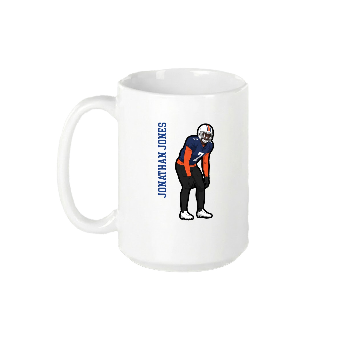 15oz Coffee Mug — Name Vertical in White