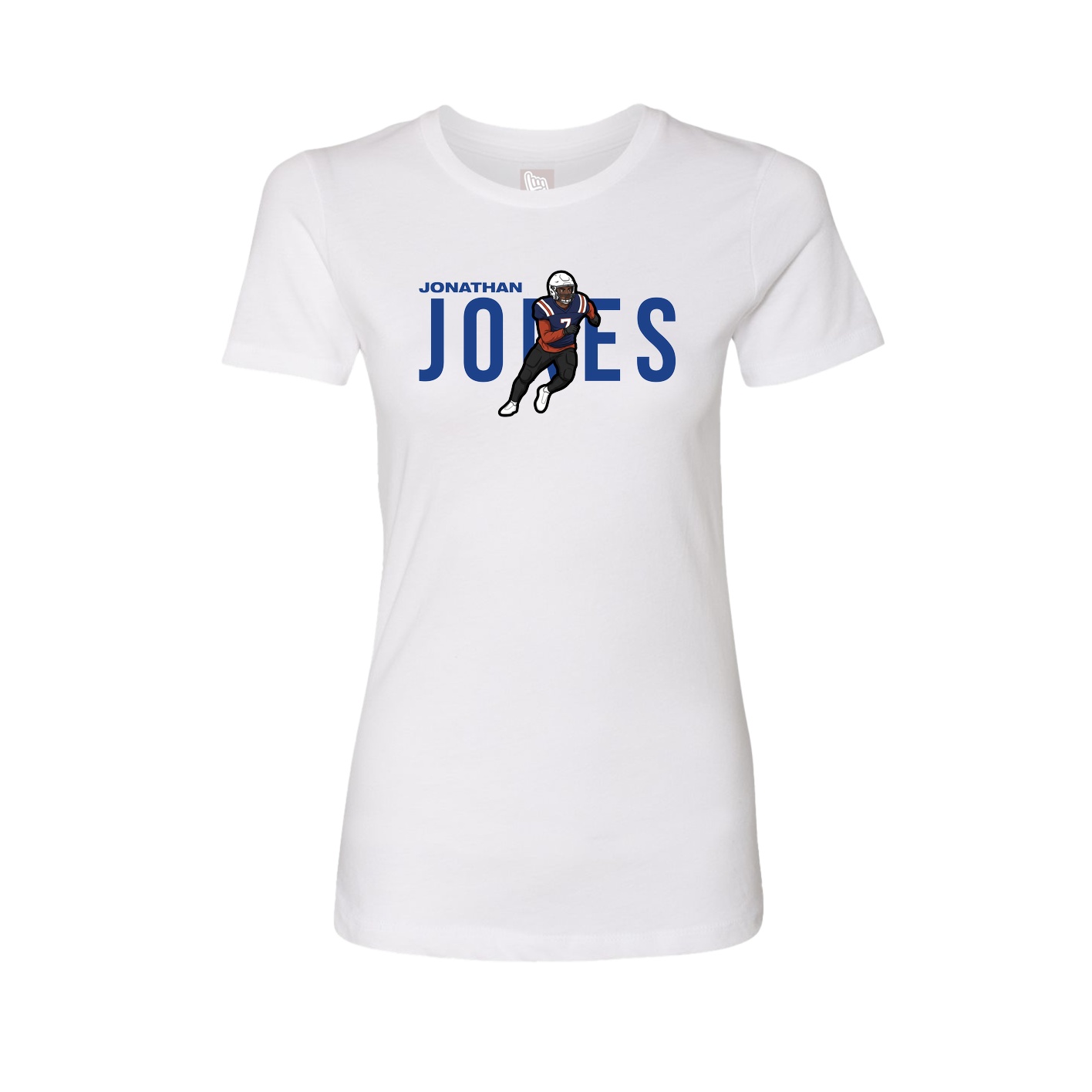 Fitted Women's Tee — Player Name in White