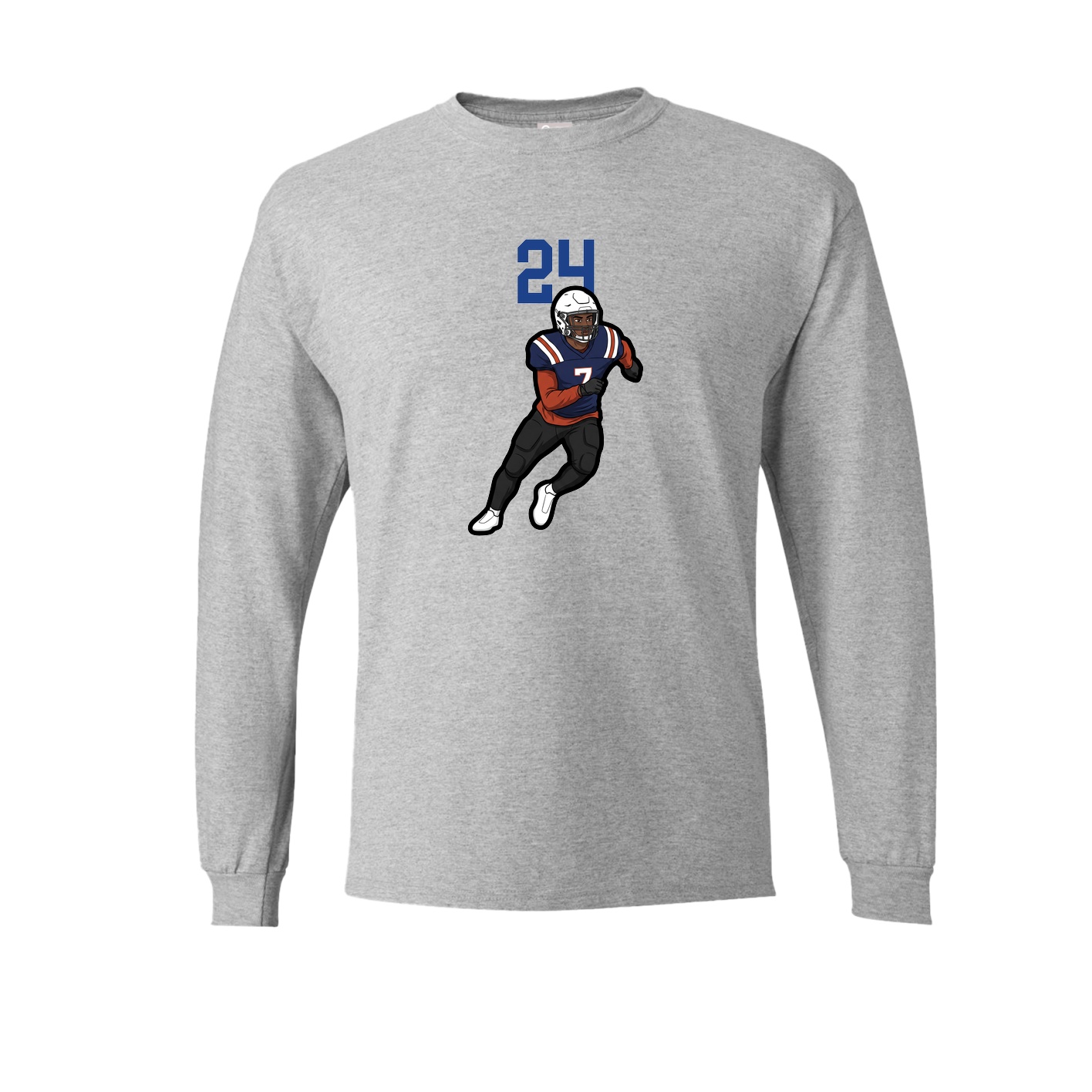 Long Sleeve Tee — Number Top in Grey