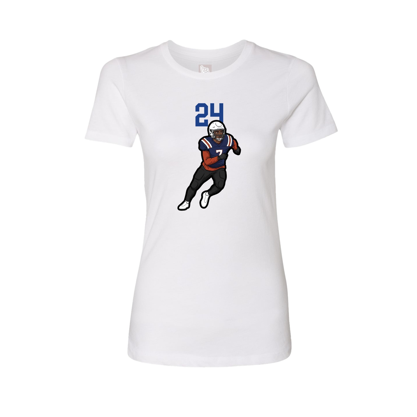Fitted Women's Tee — Number Top in White