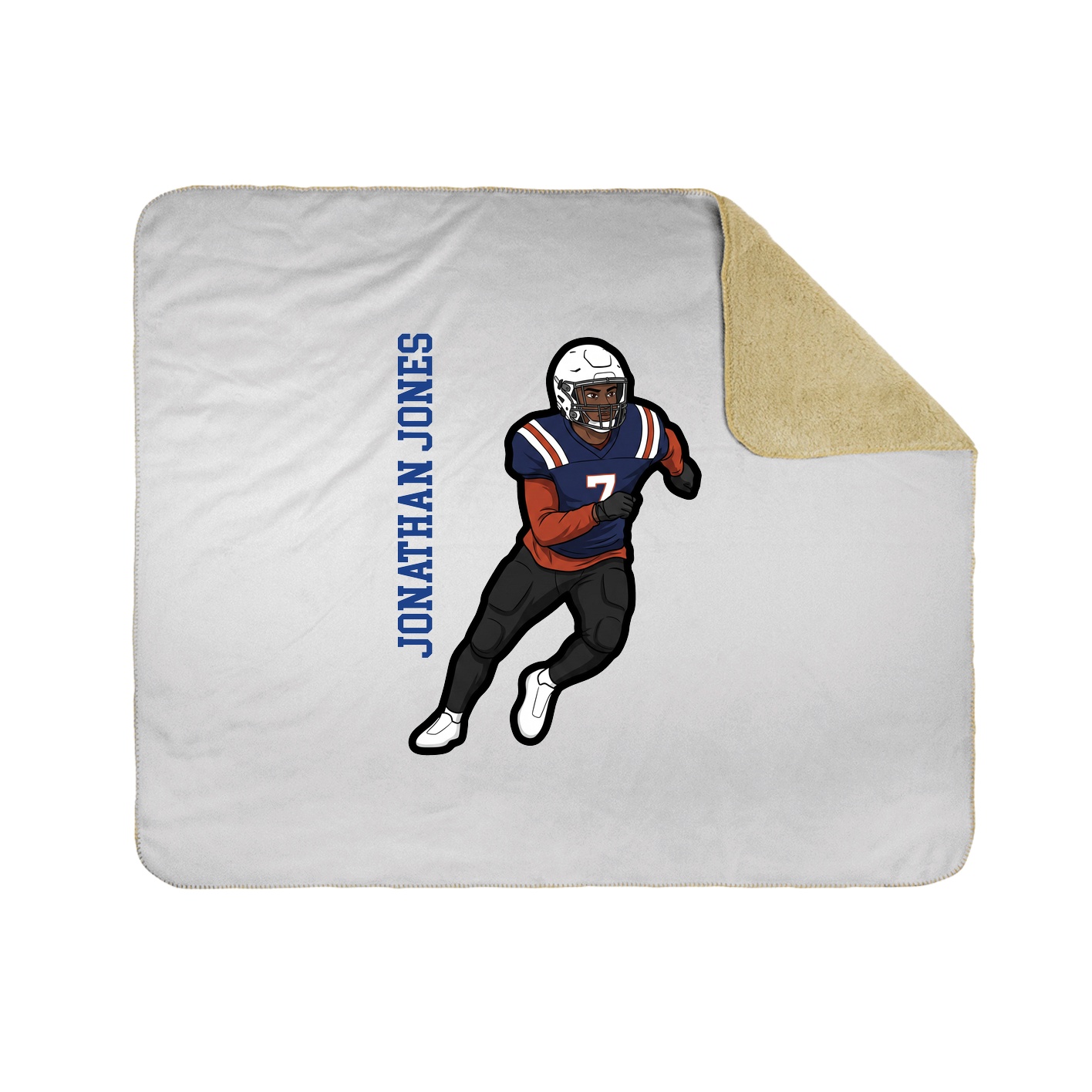 Throw Blanket — Name Vertical in White