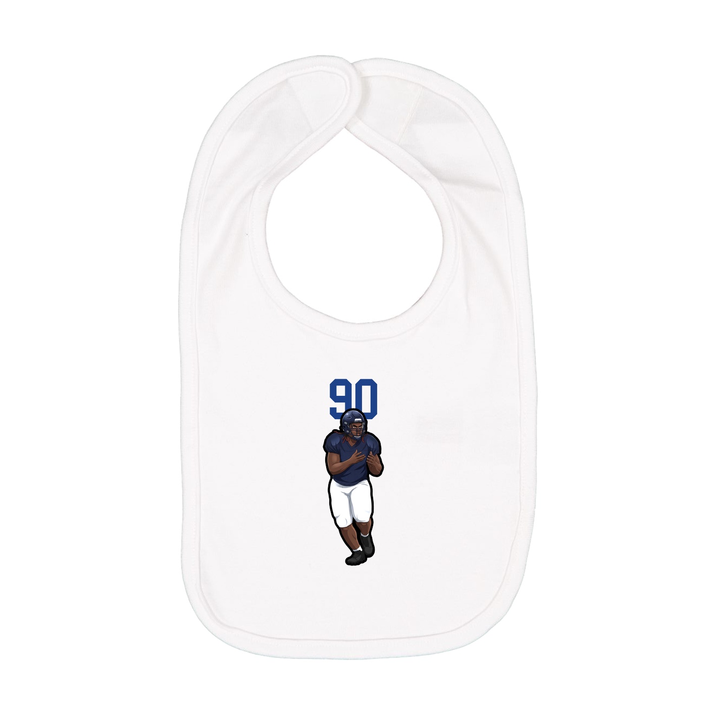Infant Bib — Number Top in White