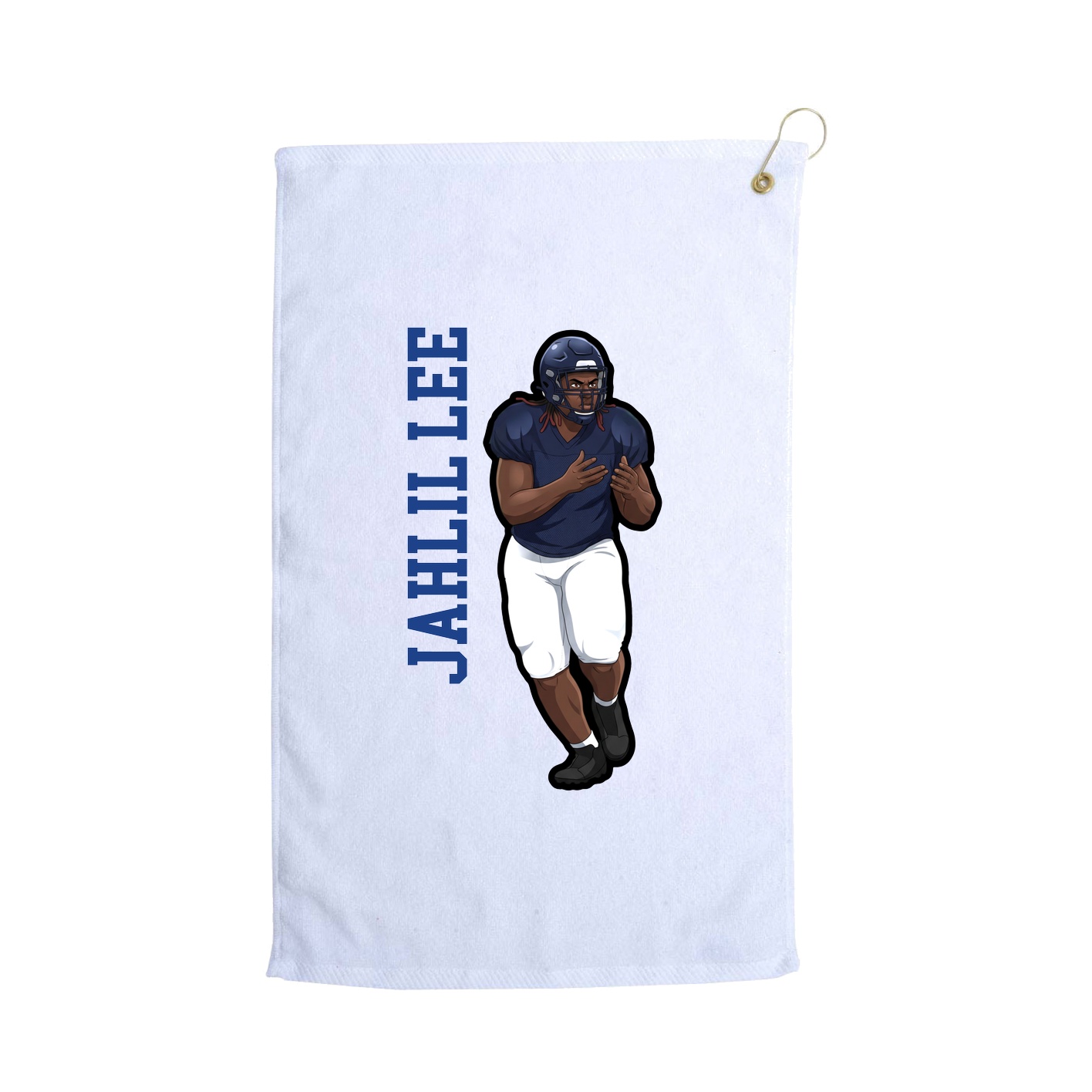 Golf Towel — Name Vertical in White