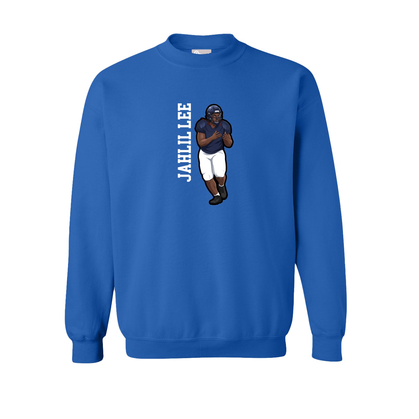 Fleece Crew — Name Vertical in Royal