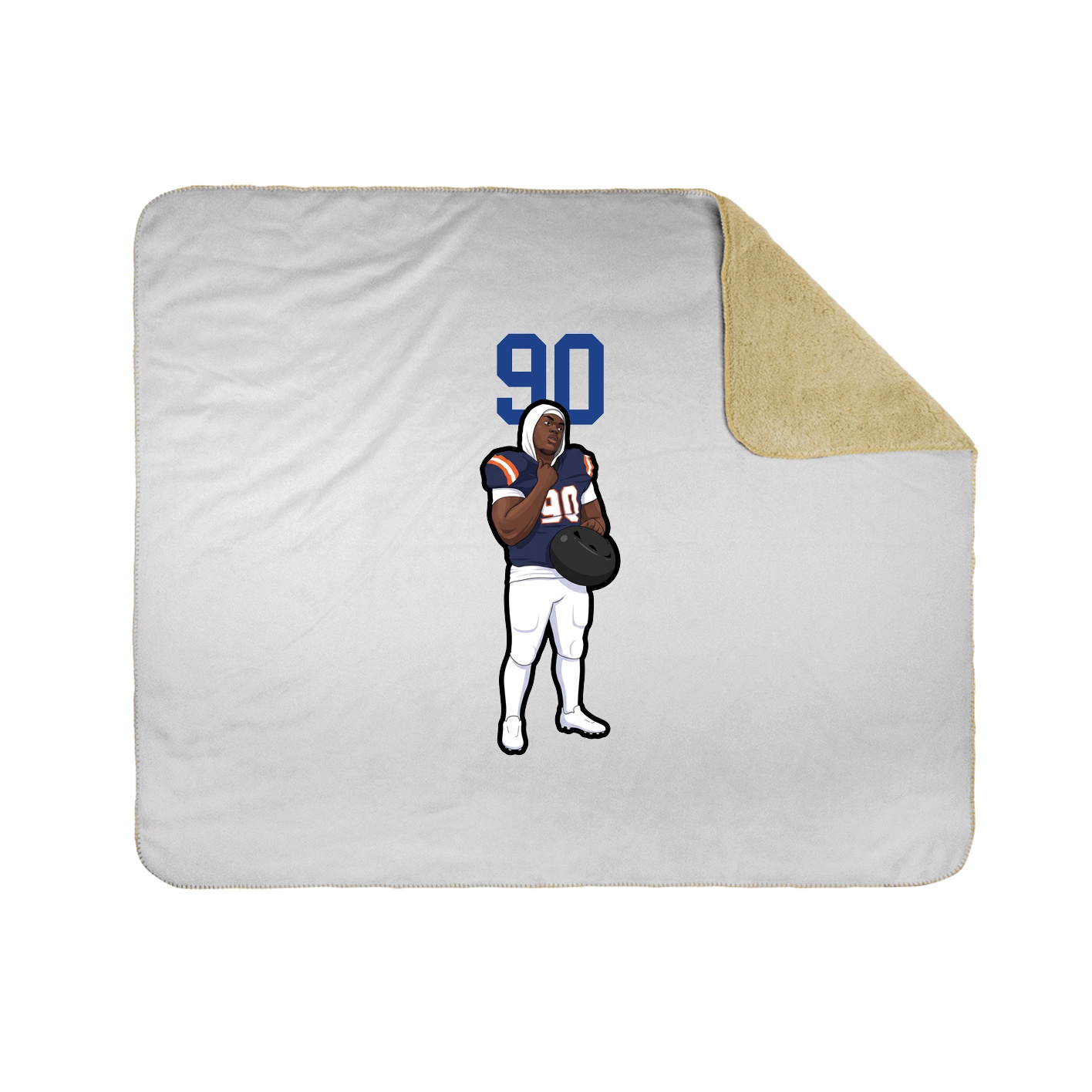 Throw Blanket — Number Top in White