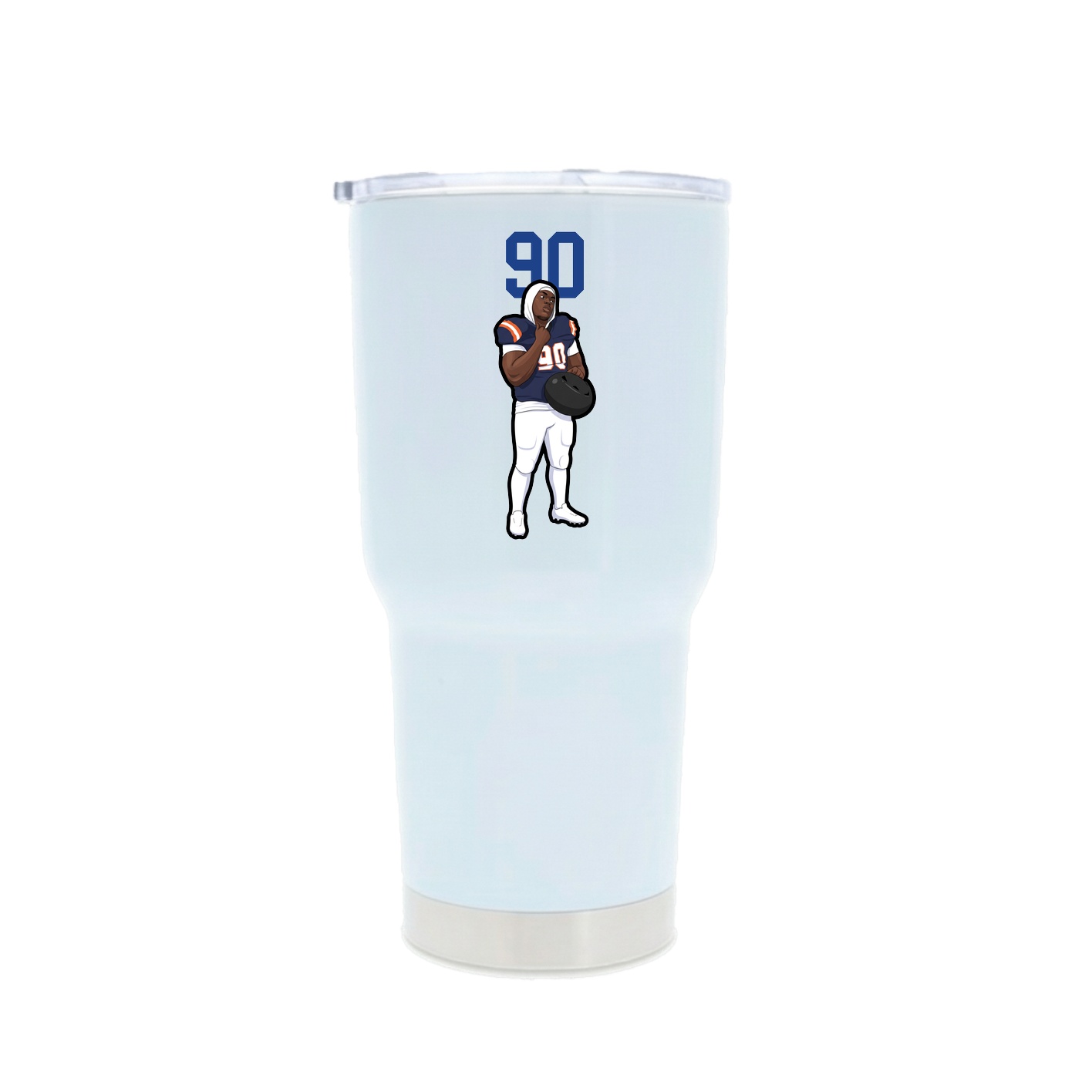 30oz Stainless Steel Tumbler — Number Top in White
