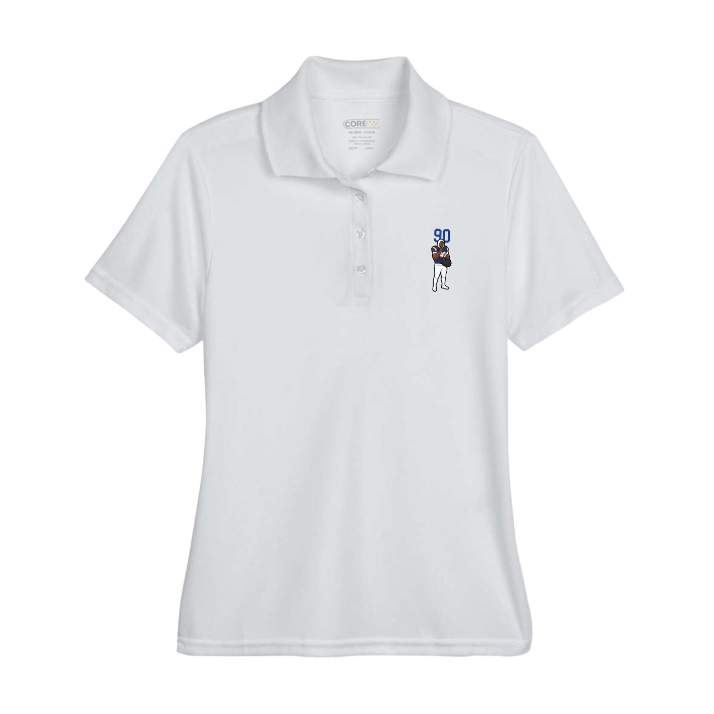 Womens Performance Polo — Number Top in Grey