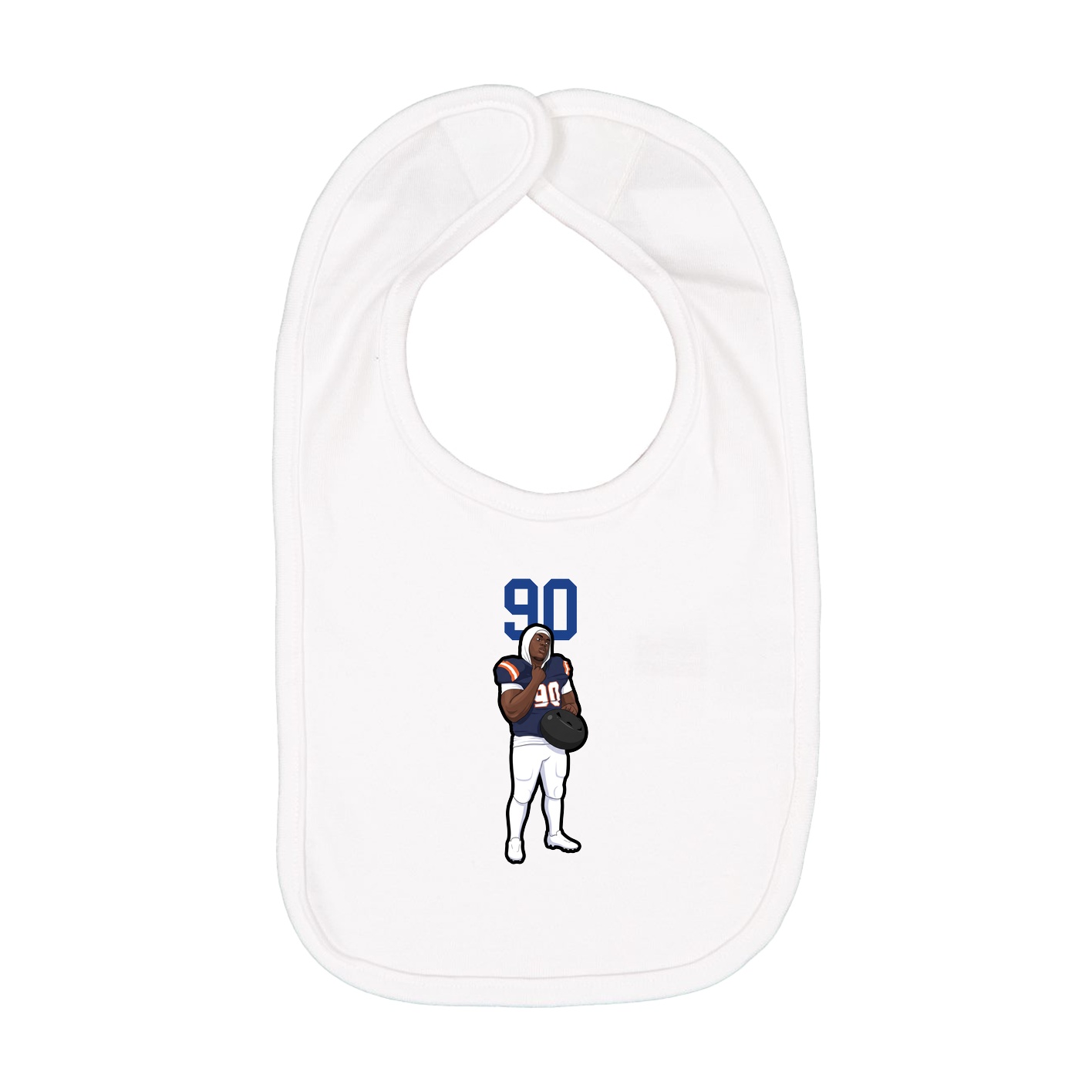 Infant Bib — Number Top in White