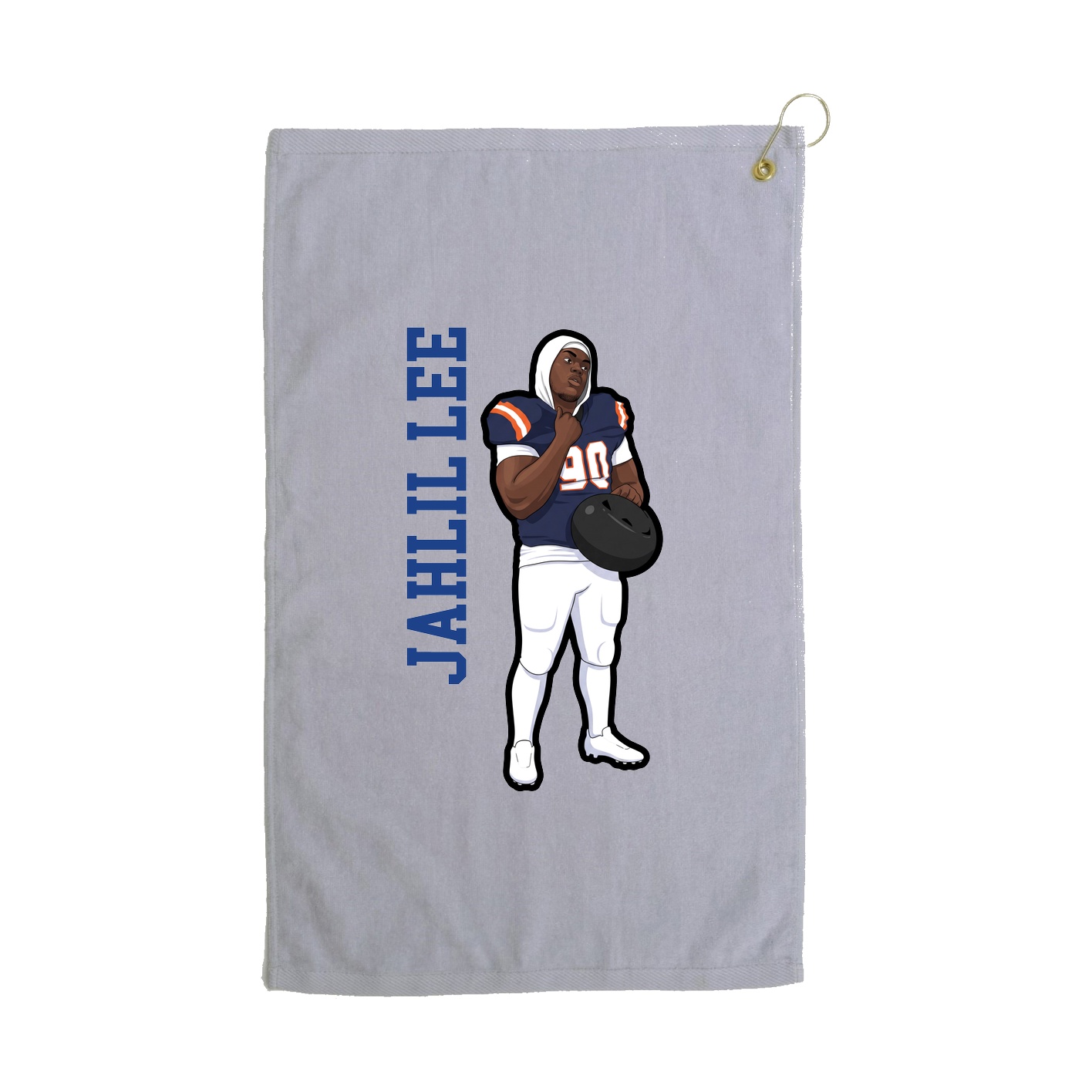 Golf Towel — Name Vertical in Grey