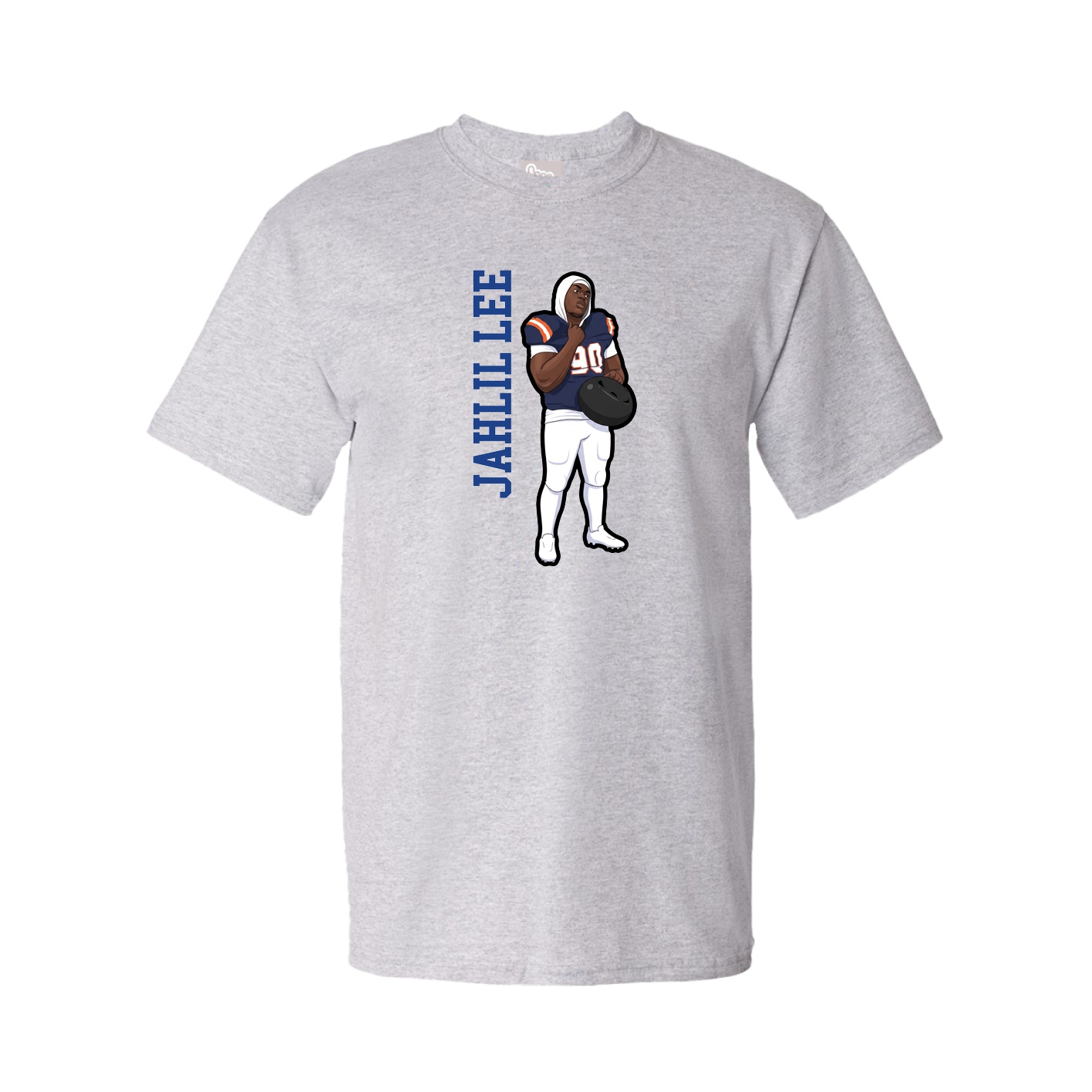 Tee — Name Vertical in Grey