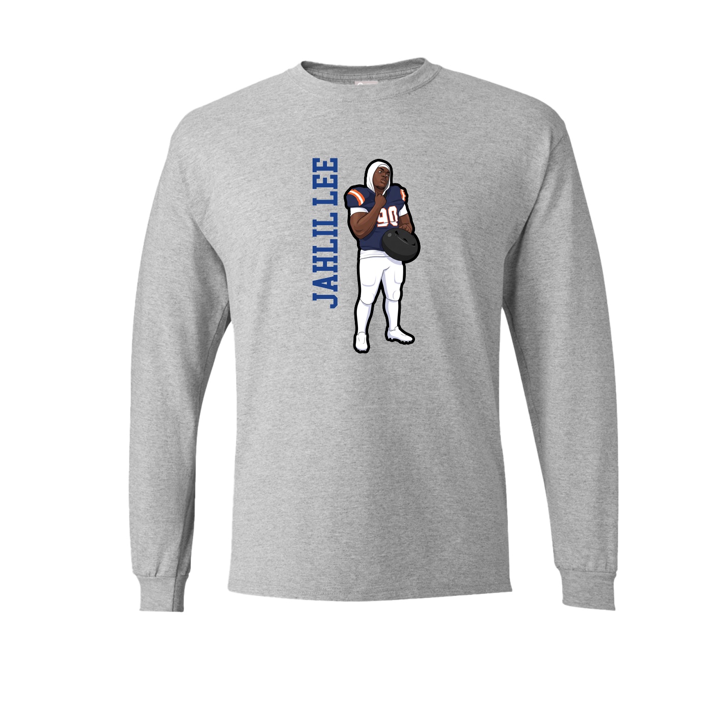 Long Sleeve Tee — Name Vertical in Grey
