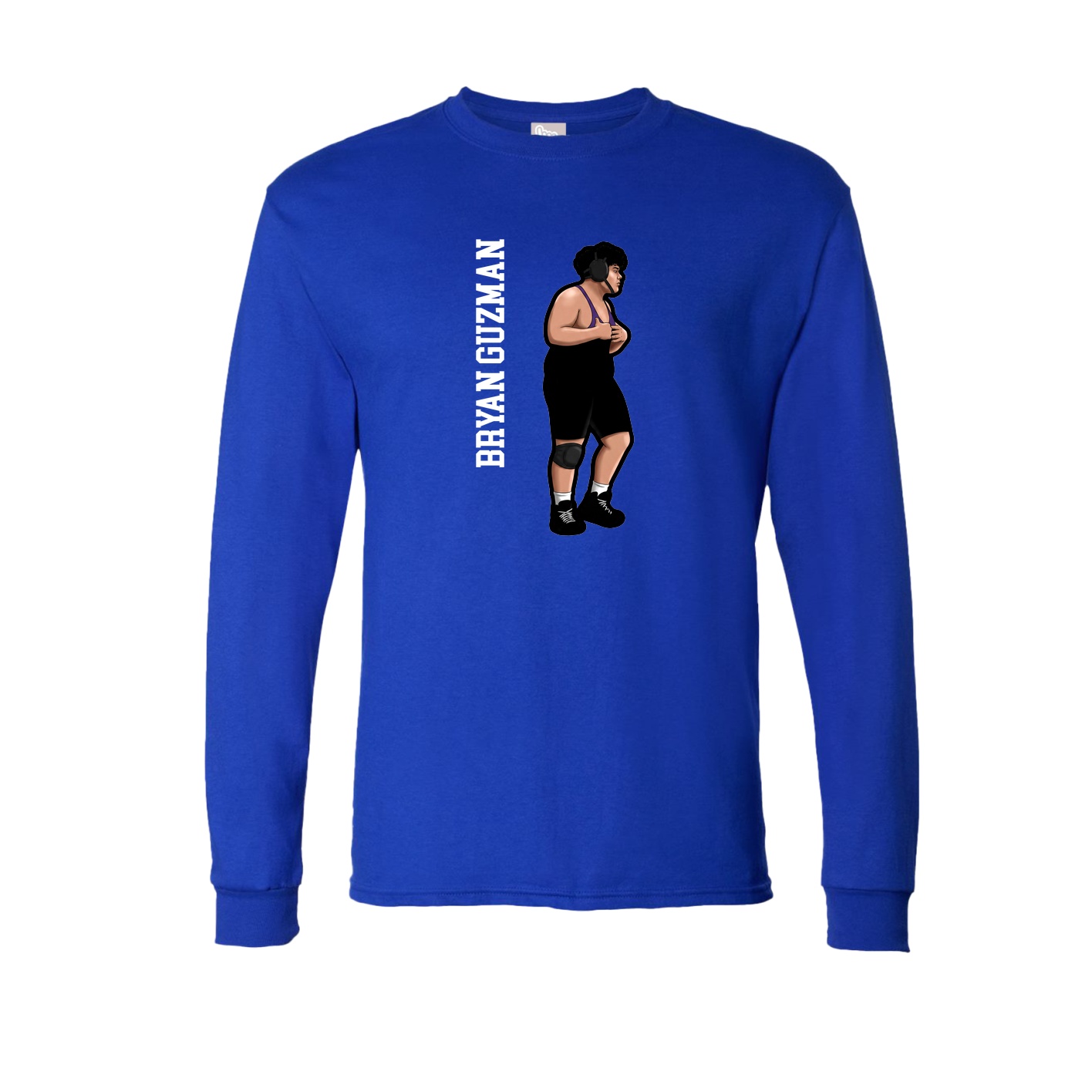 Long Sleeve Tee — Name Vertical in Royal