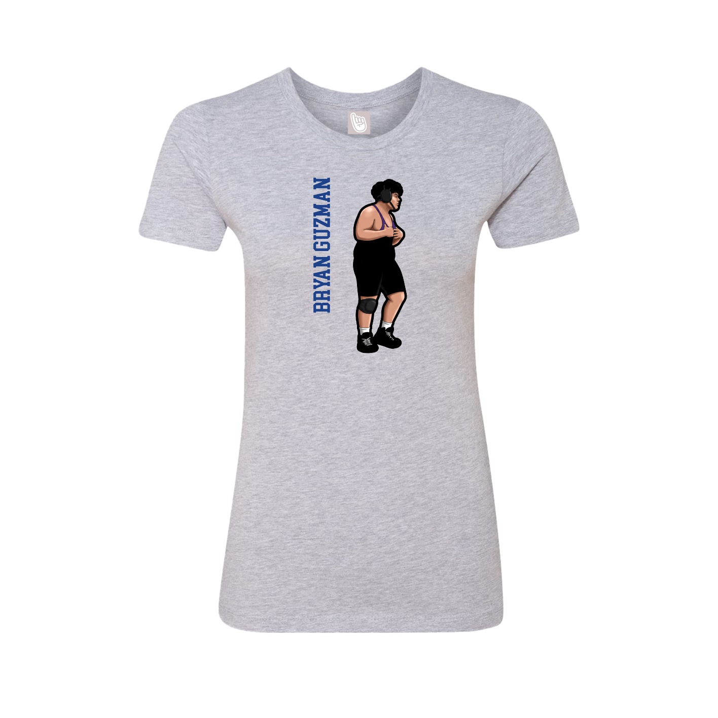 Womens Tee — Name Vertical in Grey