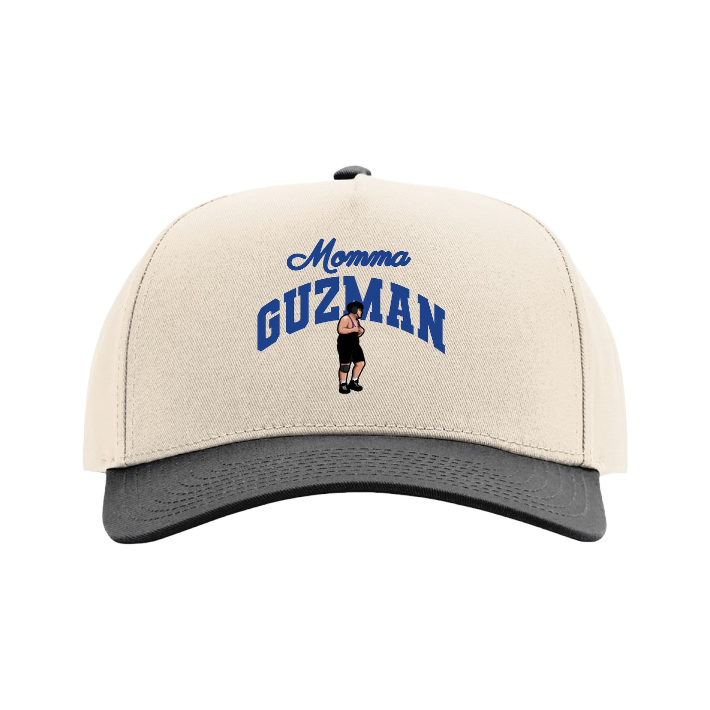 Full Fabric Five-Panel Champ Cap — Mothers Day Arch in Cream/Black