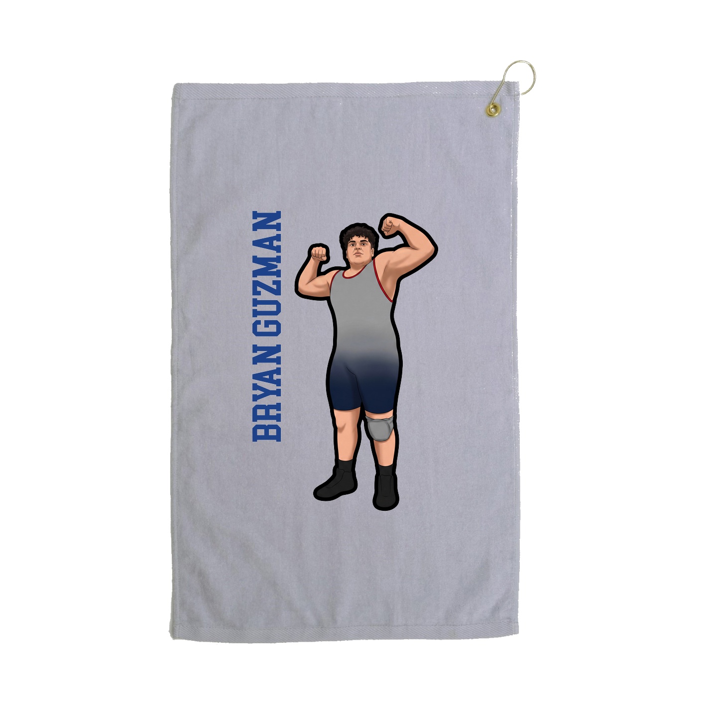 Golf Towel — Name Vertical in Grey