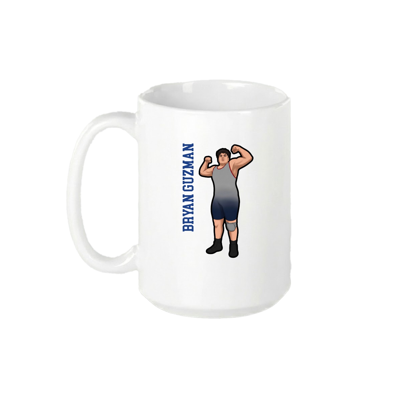 15oz Coffee Mug — Name Vertical in White