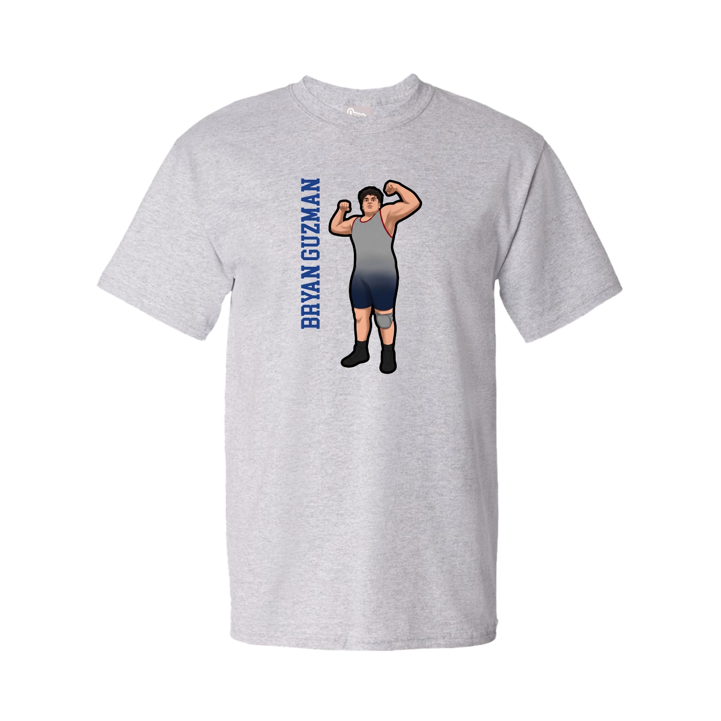 Tee — Name Vertical in Grey