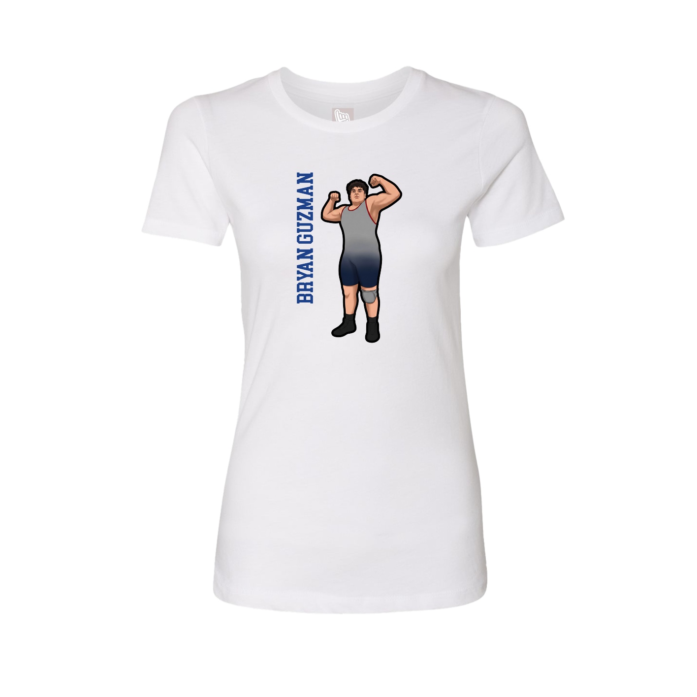 Womens Tee — Name Vertical in White