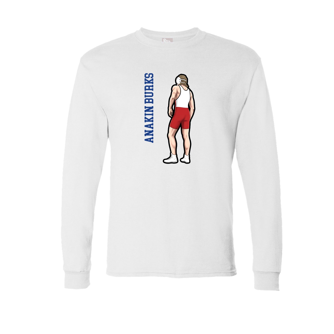 Long Sleeve Tee — Name Vertical in White