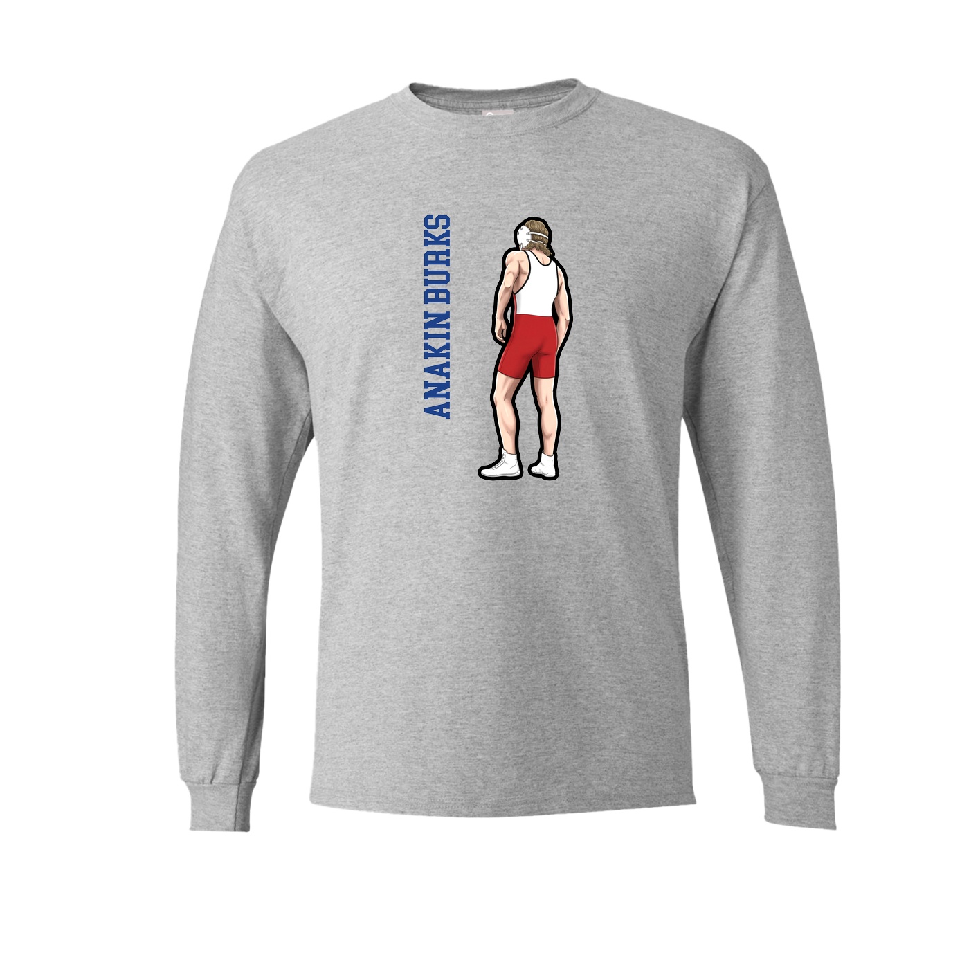 Long Sleeve Tee — Name Vertical in Grey