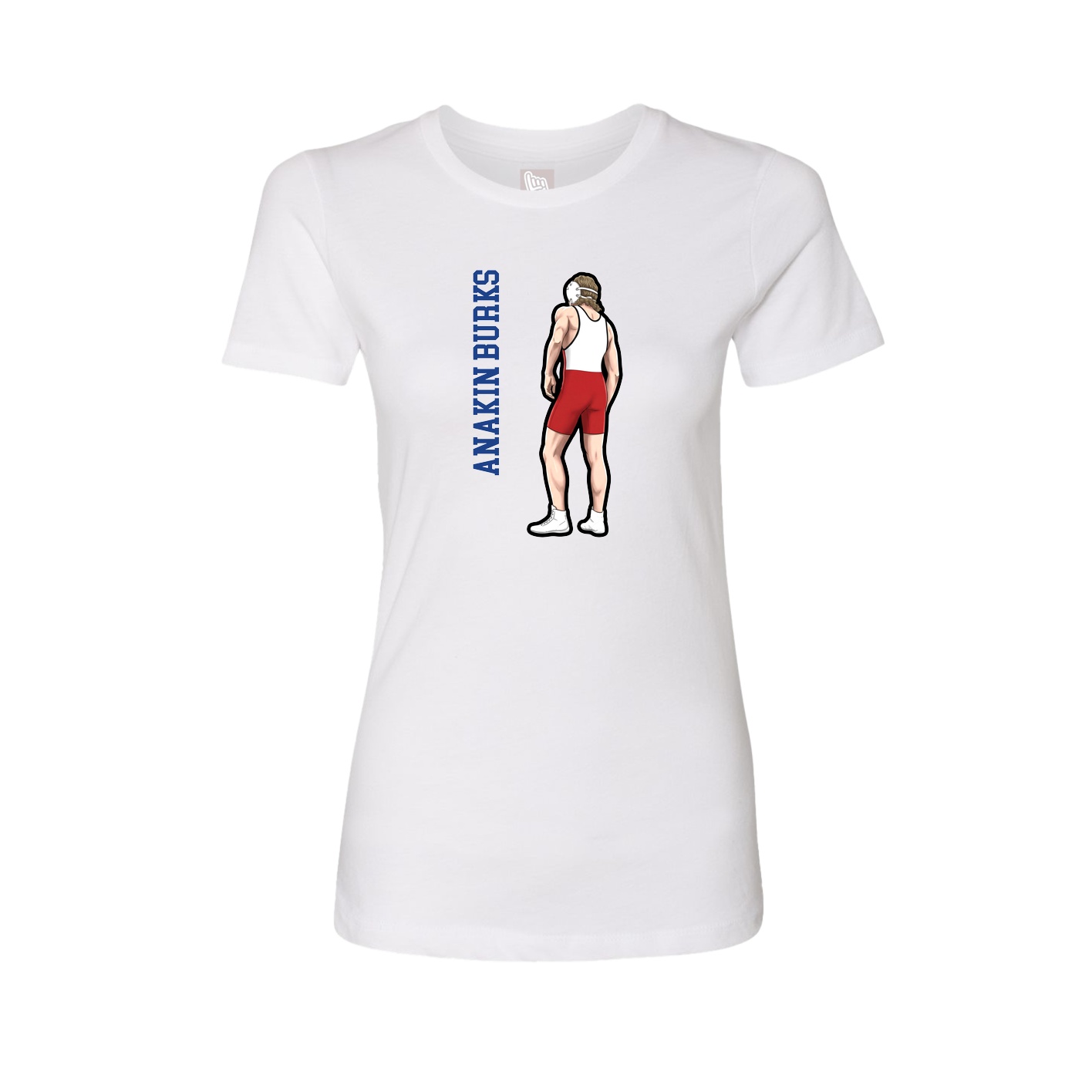 Womens Tee — Name Vertical in White