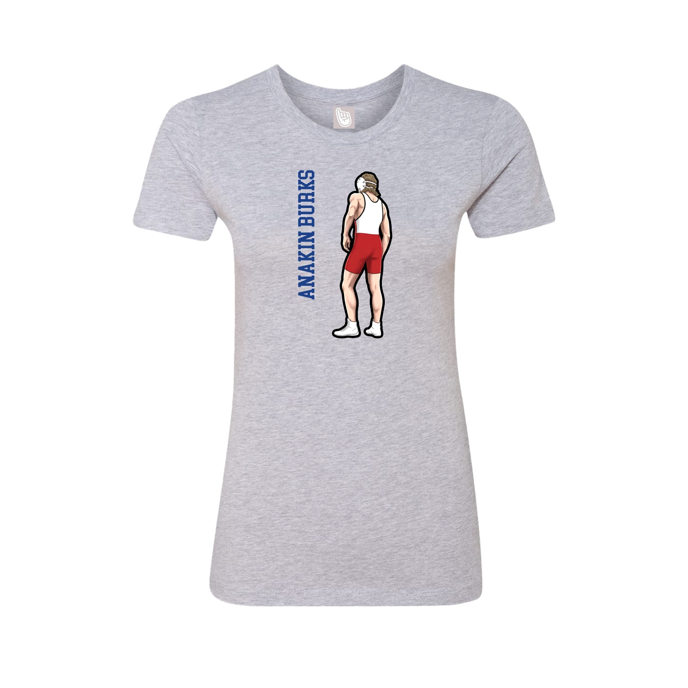 Womens Tee — Name Vertical in Grey