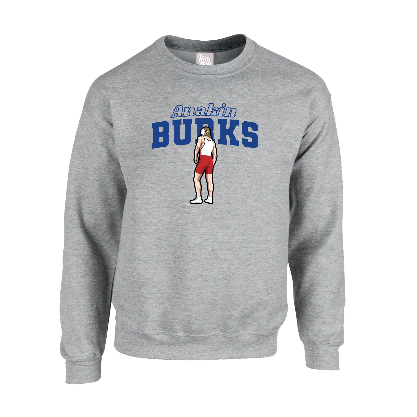 Fleece Crew — Name Arch in Grey