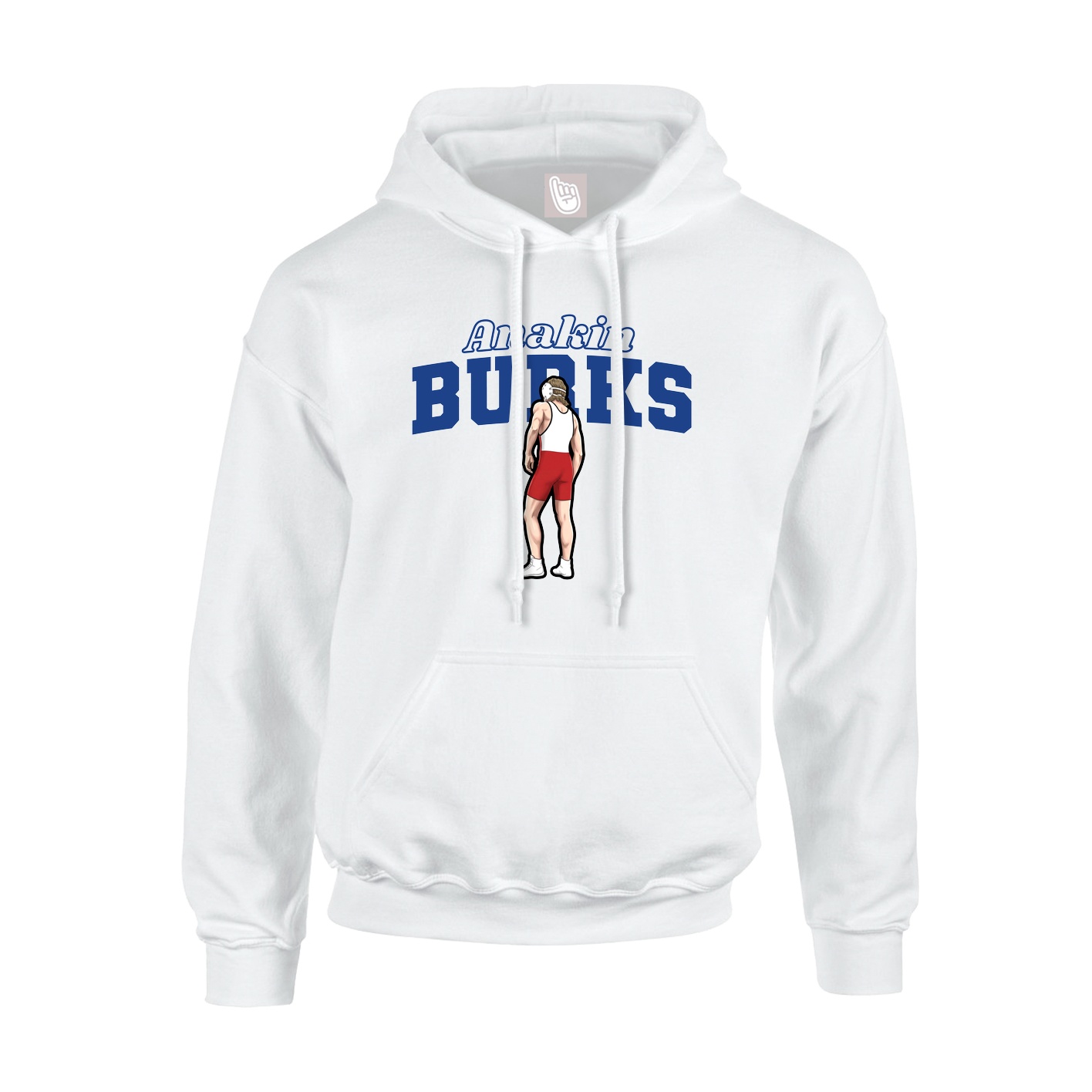 Youth Hoodie — Name Arch in White