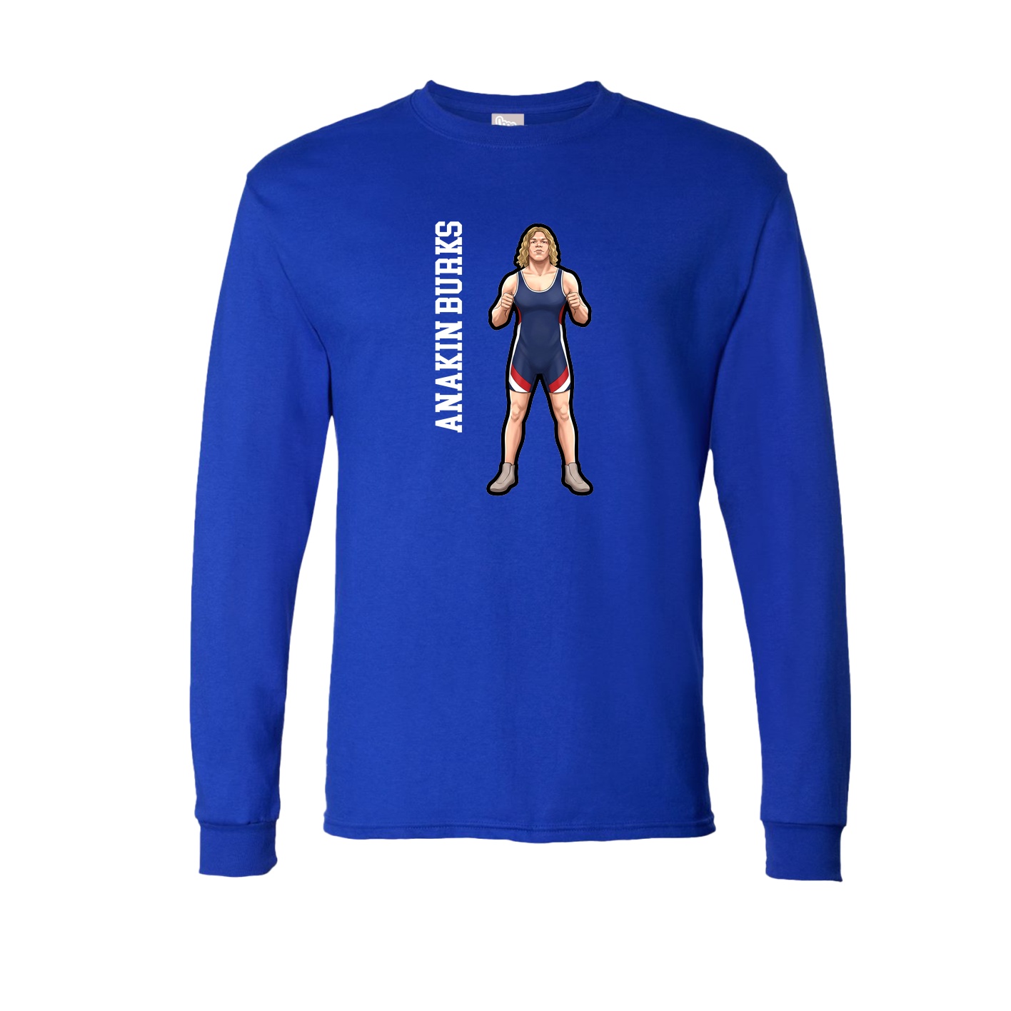 Long Sleeve Tee — Name Vertical in Royal