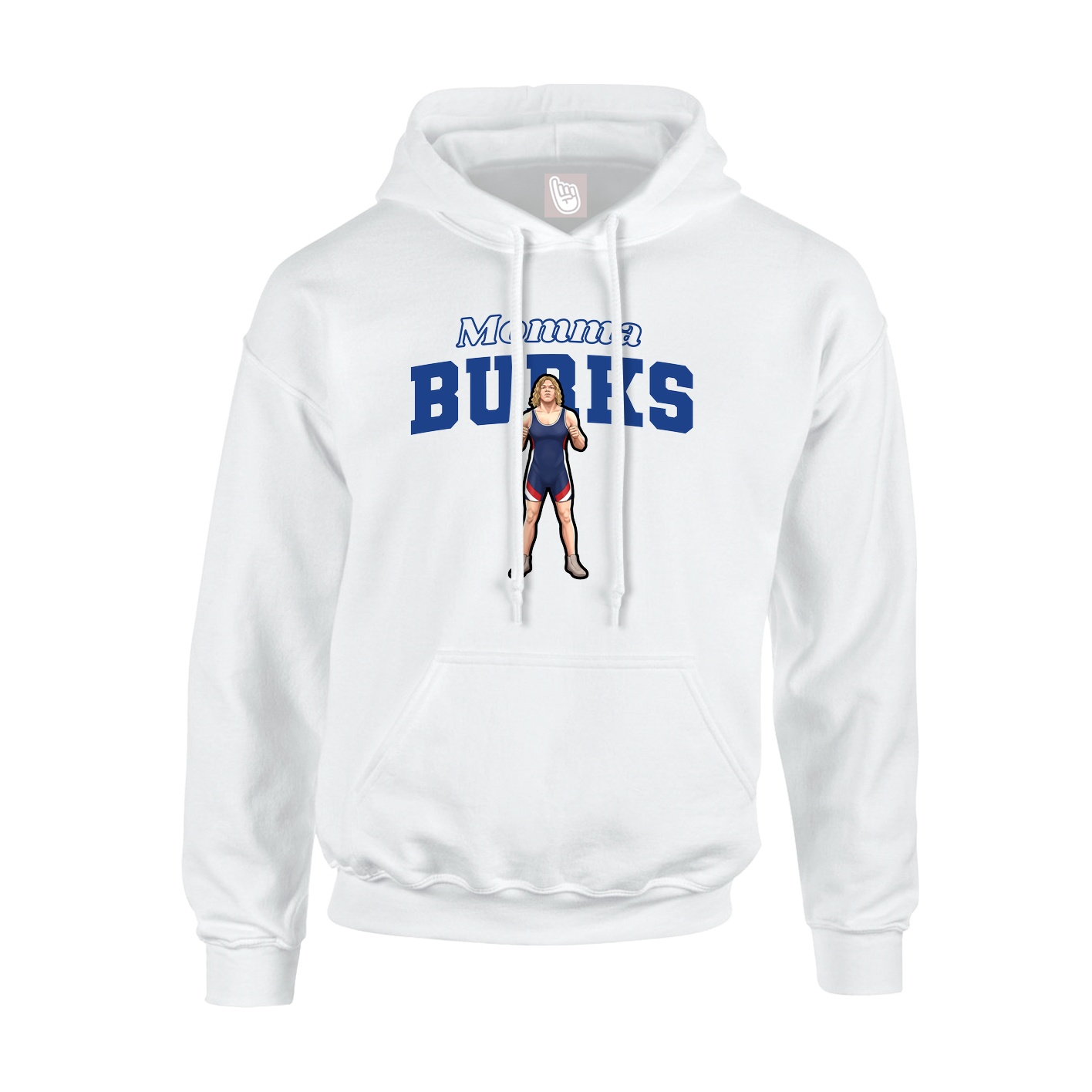 Youth Hoodie — Mothers Day Block in White