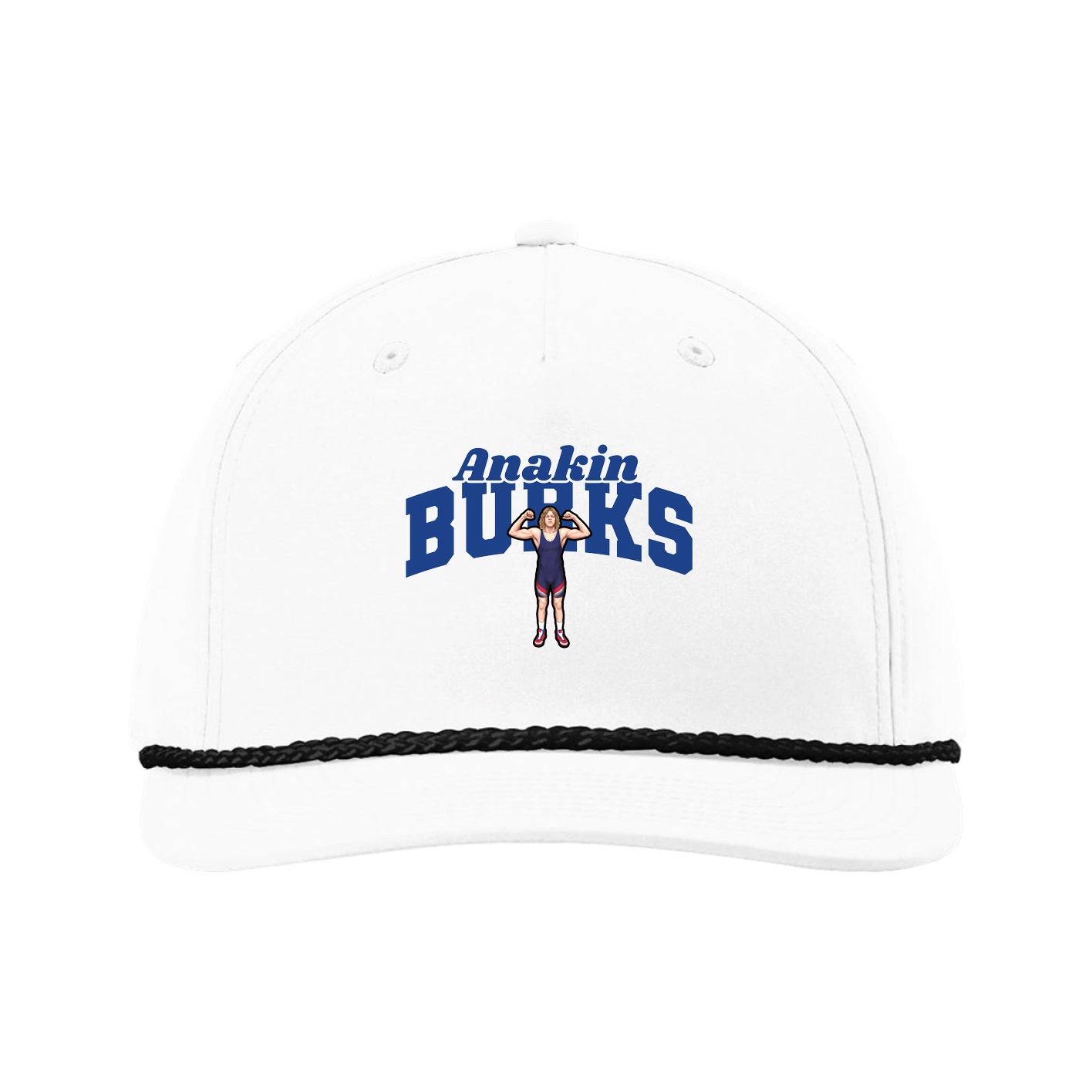 Five-Panel Classic Rope Cap — Signature Arch in White