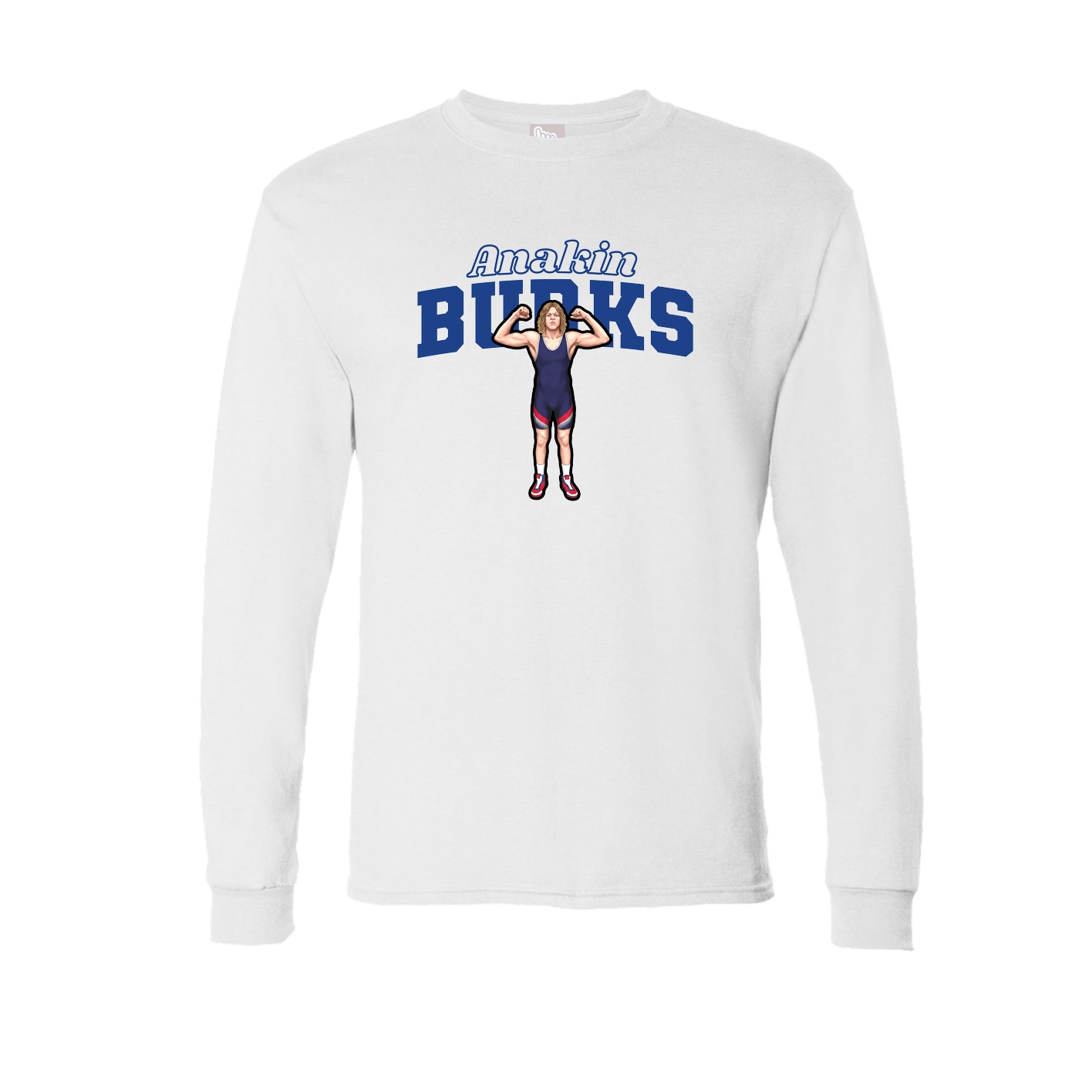 Long Sleeve Tee — Name Arch in White