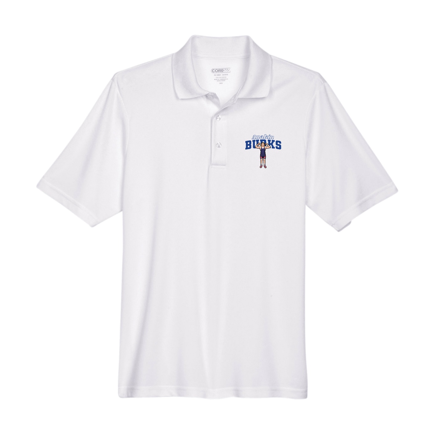 Performance Polo — Name Arch in White