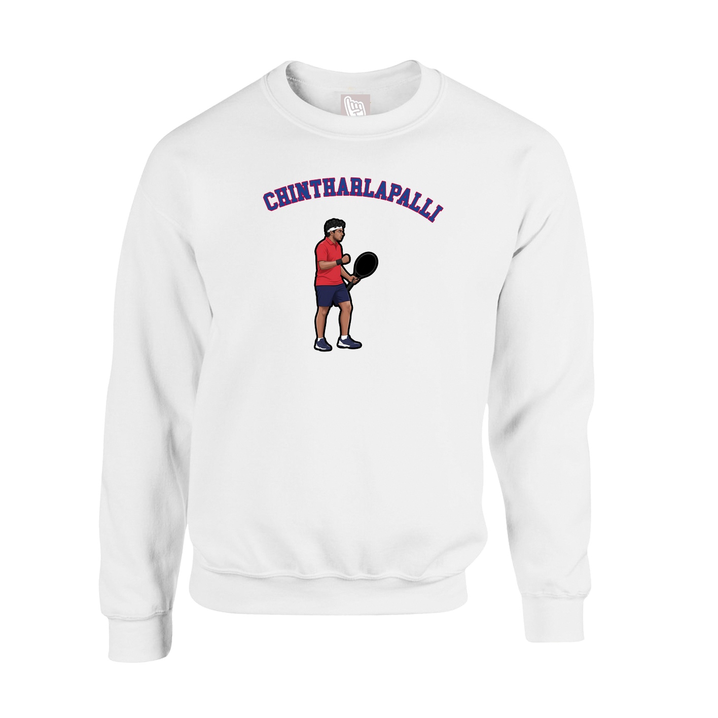 Fleece Crew — Shirsey Arch in White