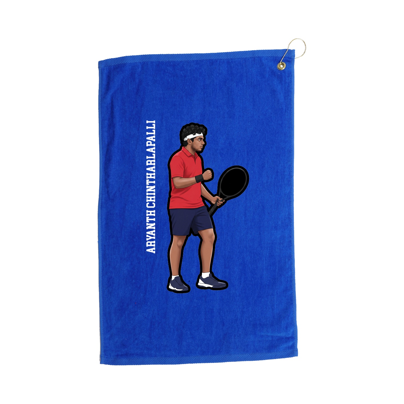 Golf Towel — Name Vertical in Royal