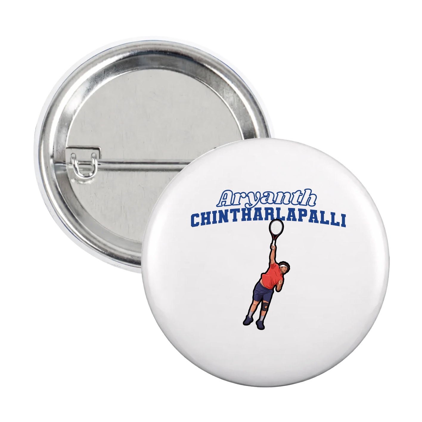 Game Day Button — Name Arch in White