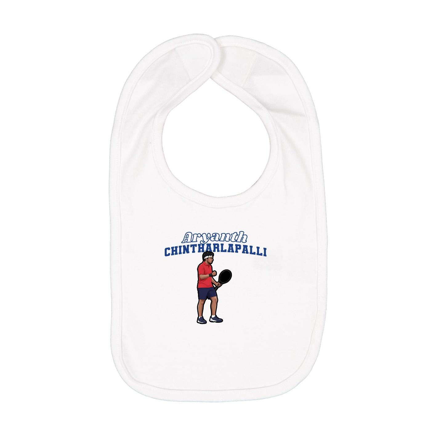 Infant Bib — Name Arch in White