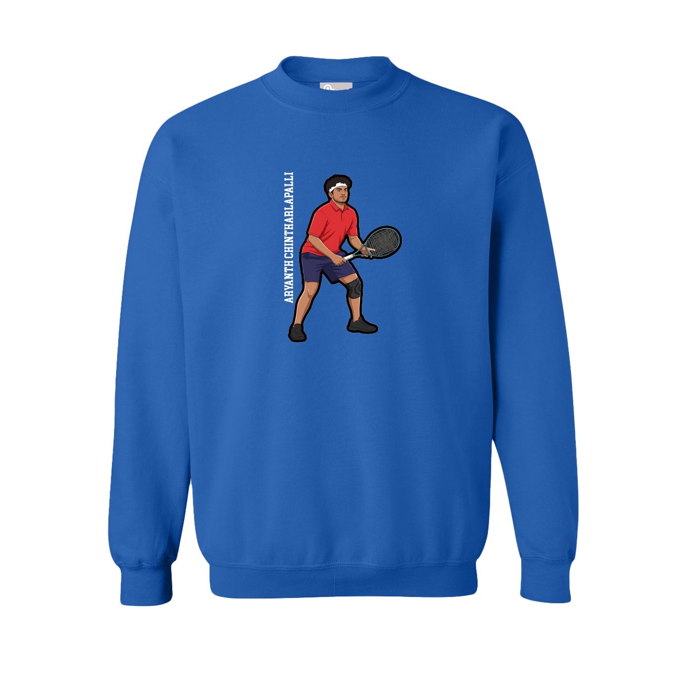 Fleece Crew — Name Vertical in Royal