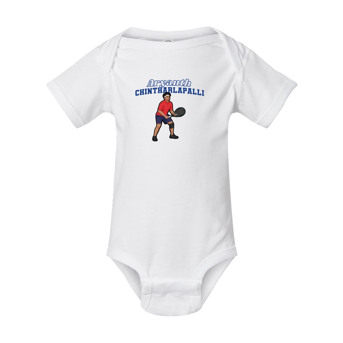 Baby Onesie — Name Arch in White