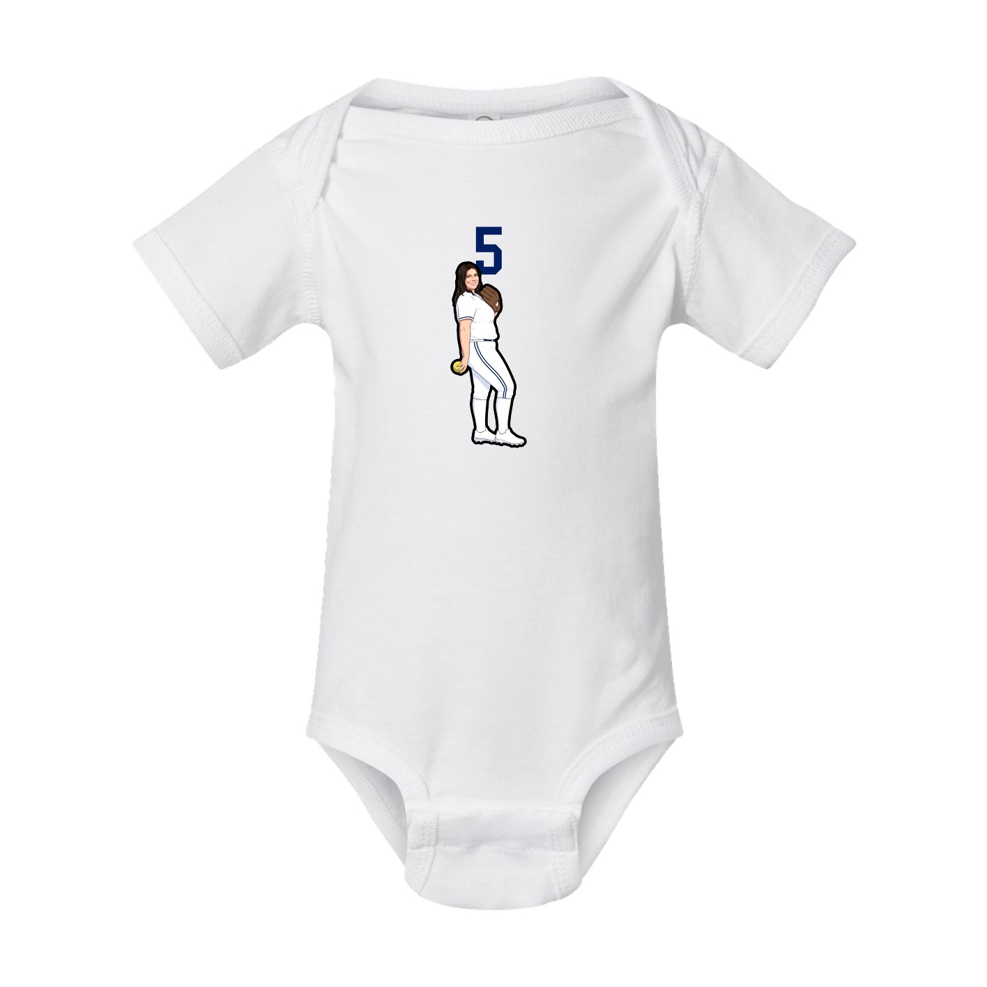 Baby Onesie — Number Top in White