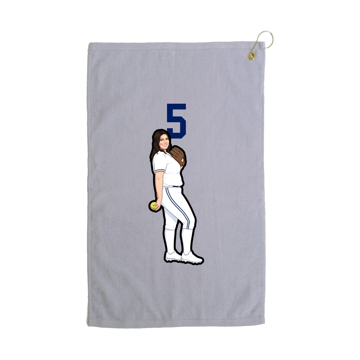 Golf Towel — Number Top in Grey