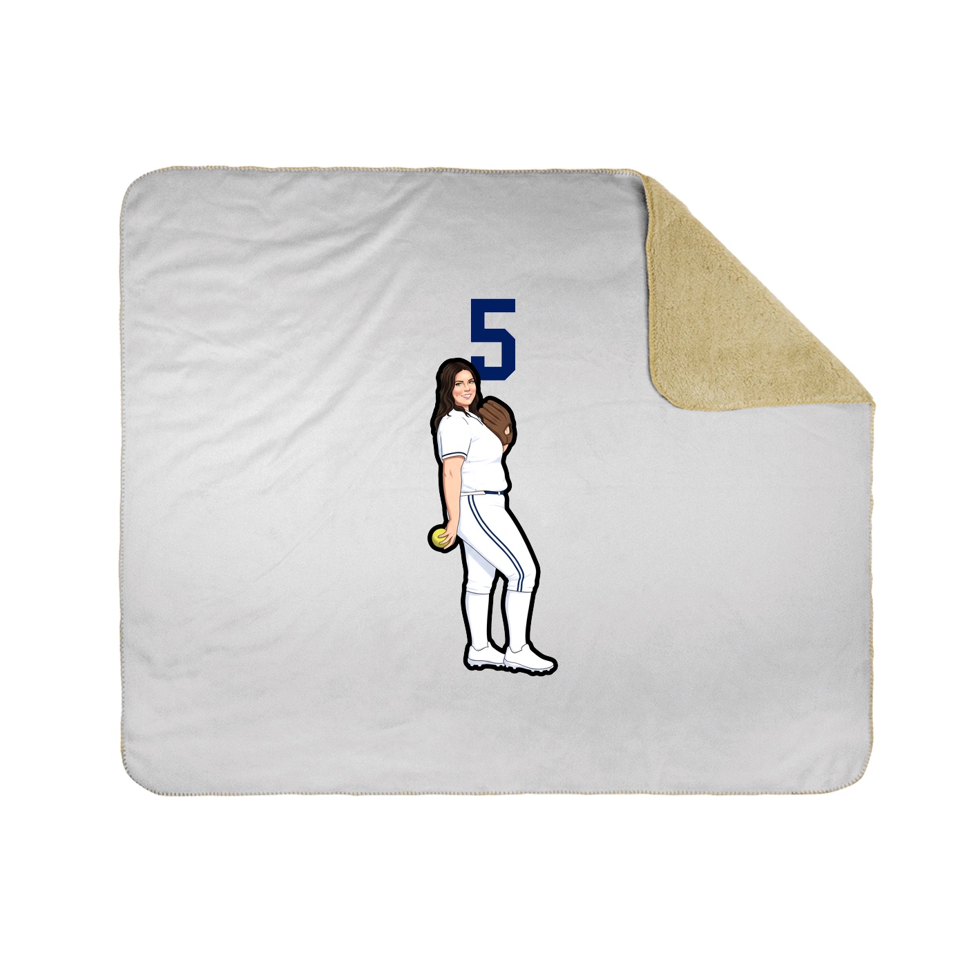 Throw Blanket — Number Top in White