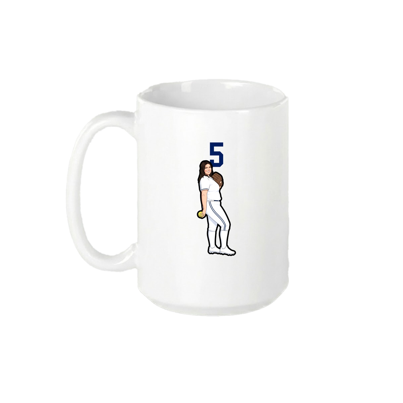 15oz Coffee Mug — Number Top in White