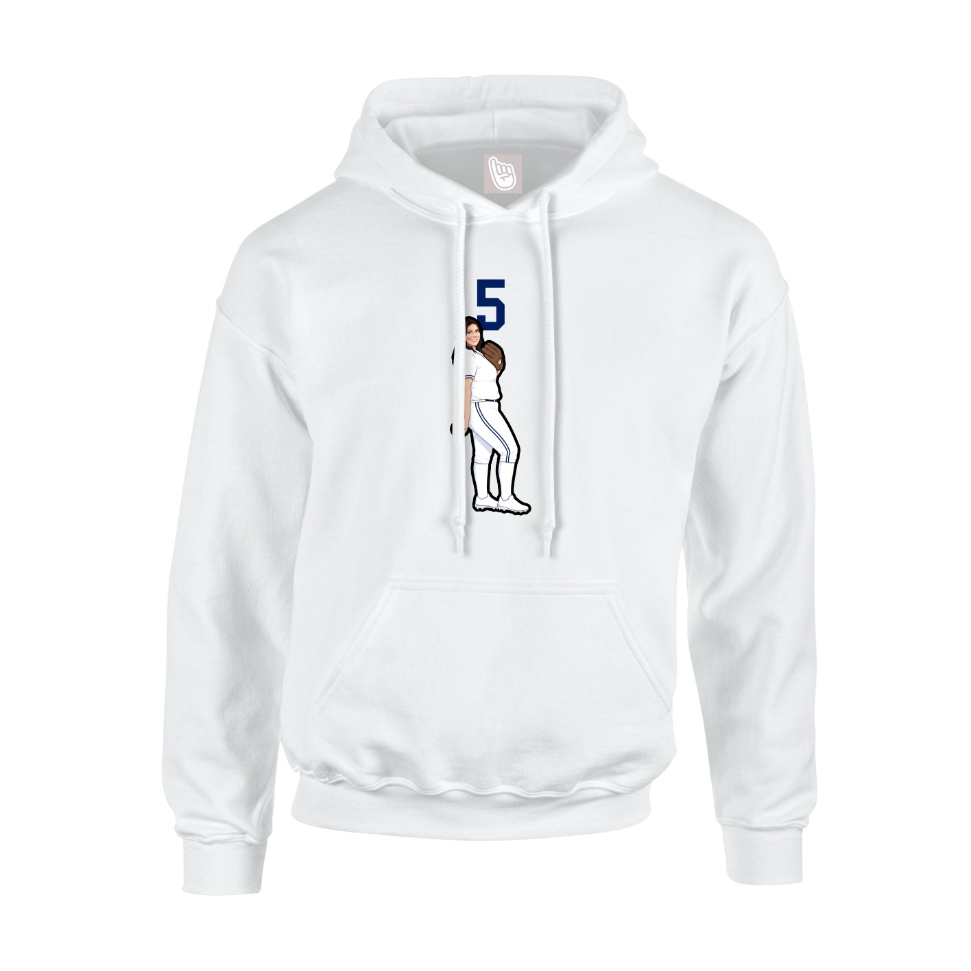 Youth Hoodie — Number Top in White
