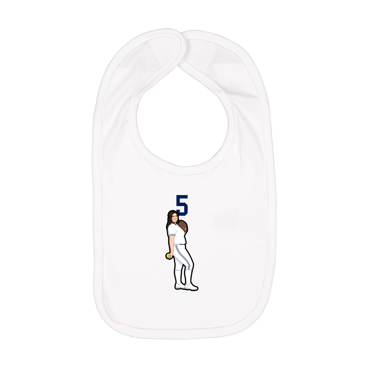 Infant Bib — Number Top in White