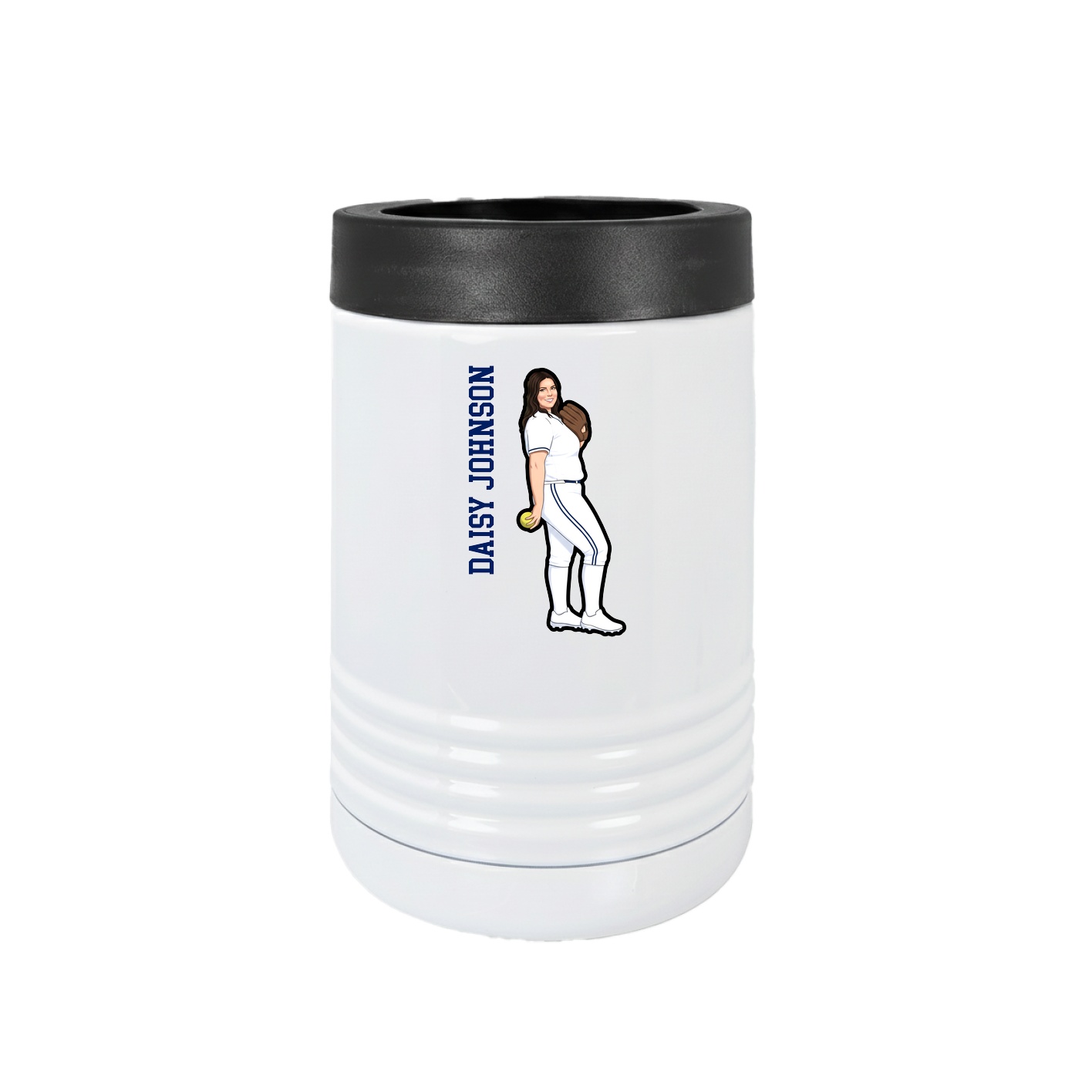 Beverage Holder — Name Vertical in White